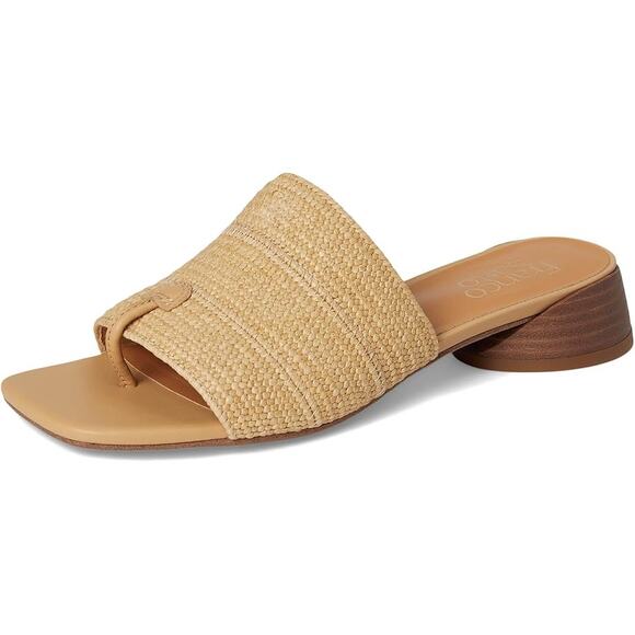 Franco Sarto Womens Loran Sandals US 6.5 M EU 36.5 Natural Beige Slip On NIB - Picture 1 of 12